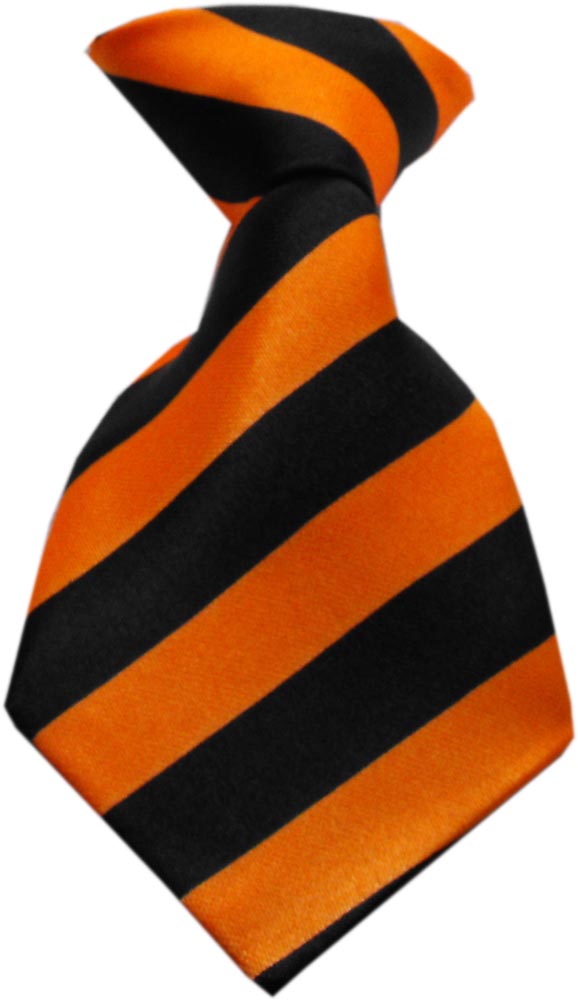 Dog Neck Tie Striped Orange